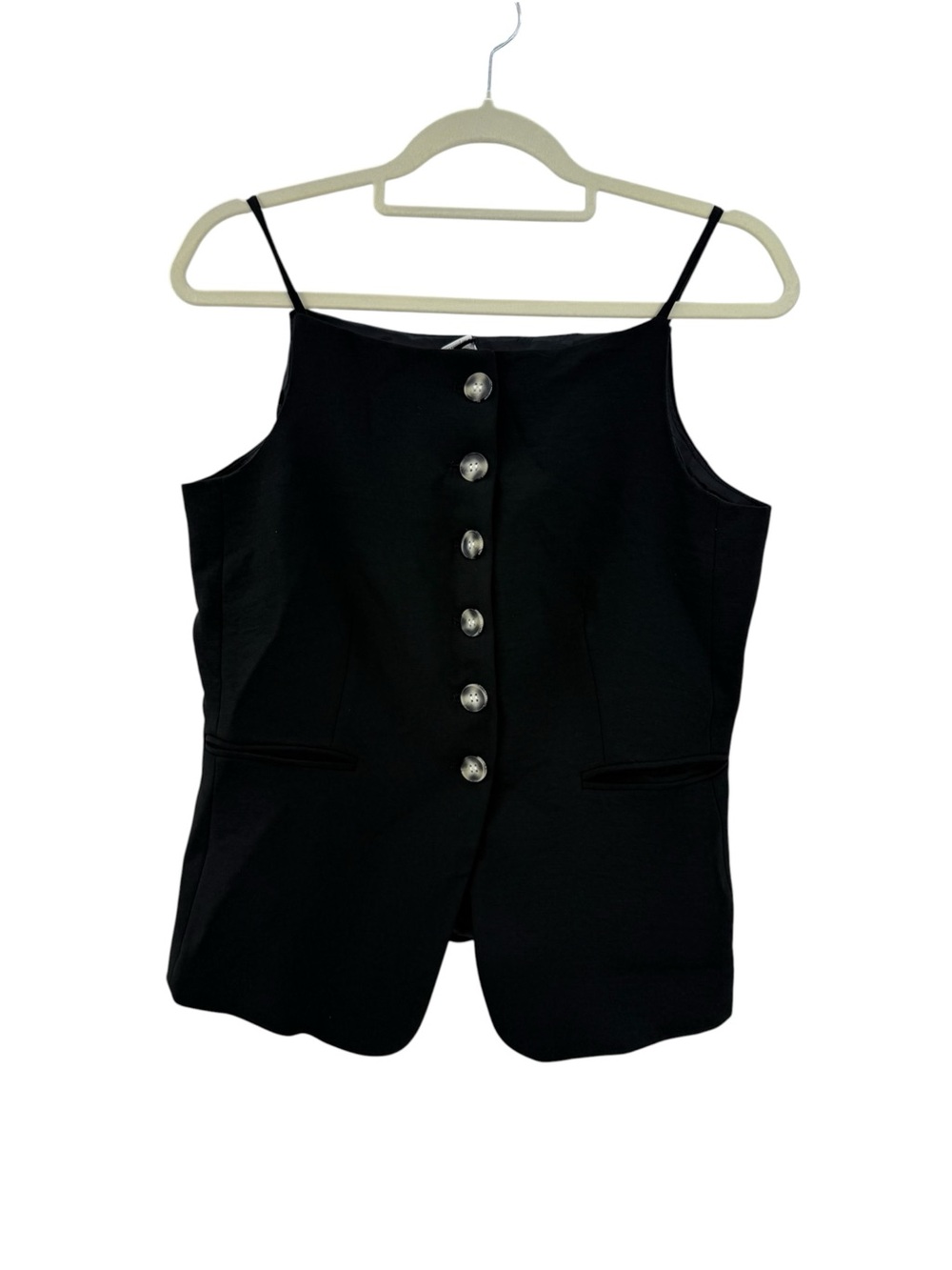 NWT Christian Lacroix Black Tailored Button Front Camisole Vest Size 6